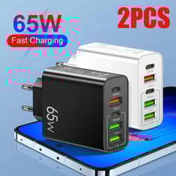 dual-pack 65w 5-port high-fidelity usb-c fast charging power hub