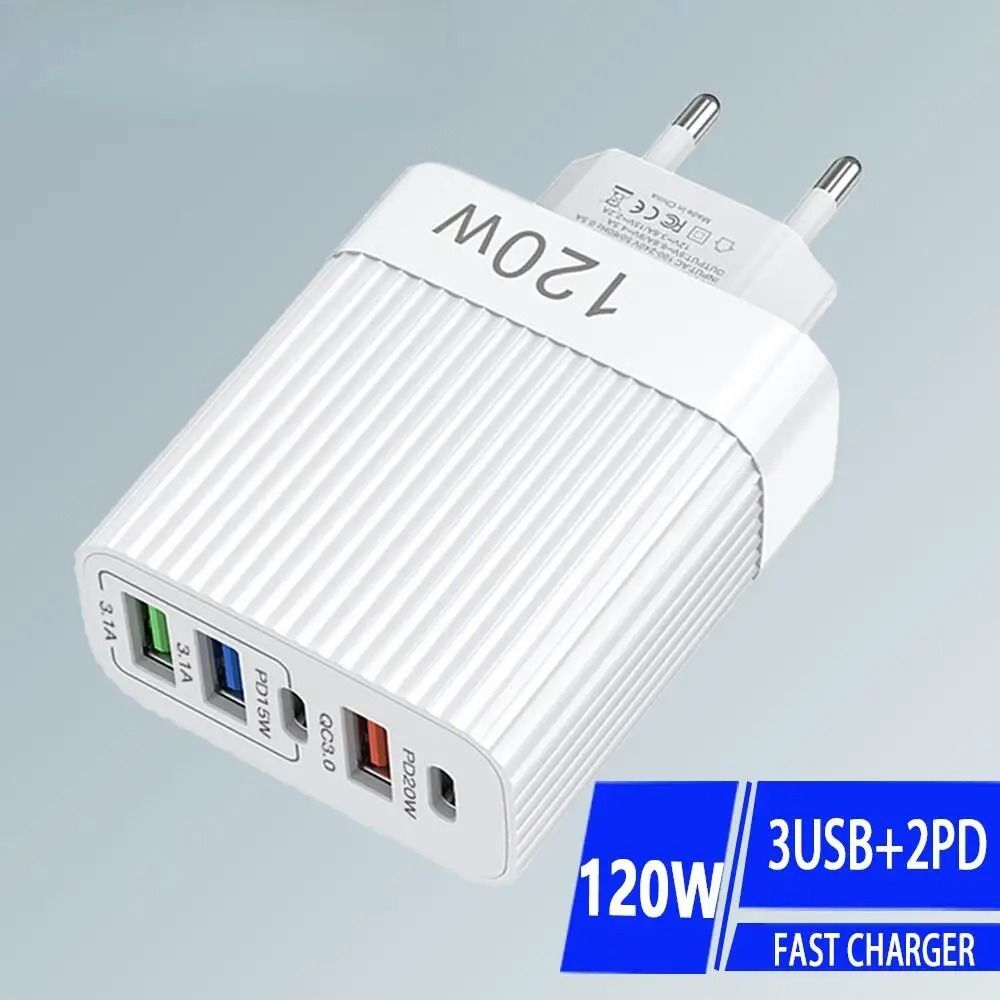 120W 5Port HighFidelity USBC And QC30 Fast Charging Power Hub 0