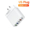 120W 5Port HighFidelity USBC And QC30 Fast Charging Power Hub 8