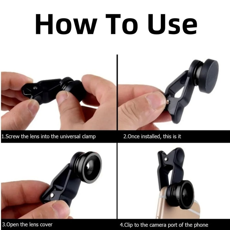 3in1 Universal HighFidelity Mobile Camera Lens And Optical Expansion Kit 5