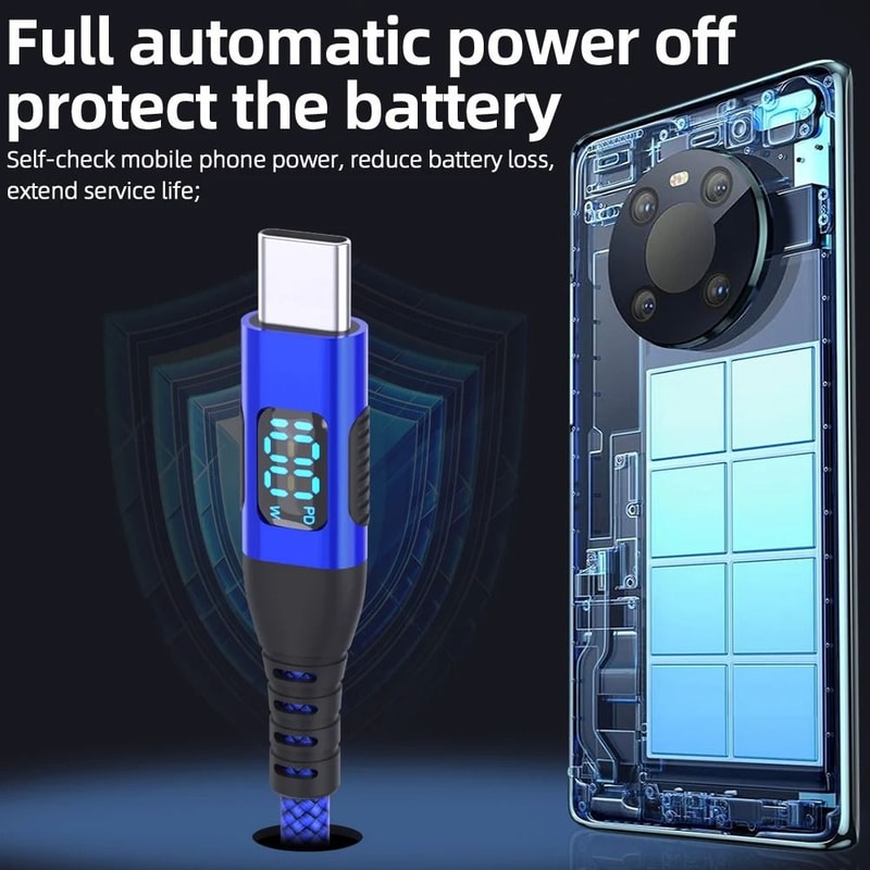 100W PD HighFidelity USBC To USBC Super Fast Charging And Data Sync Cord 2