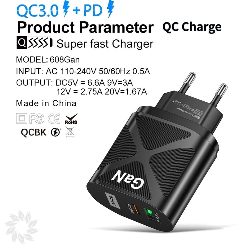 65W GaN HighFidelity USBC And Quick Charge 30 Fast Charging Power Hub 1