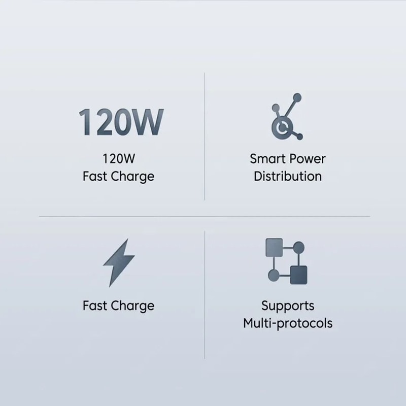 120W GaN HighFidelity USB Super Fast Charging And Power Adapter Hub 4