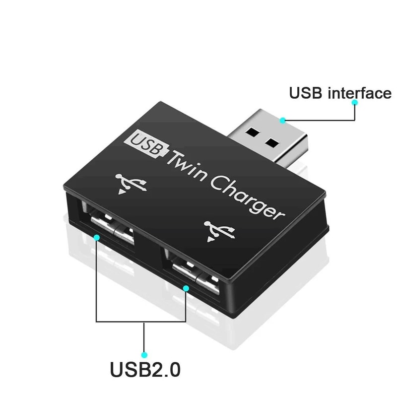 HighFidelity USB Twin Charger And DualPort Female Hub Converter 4