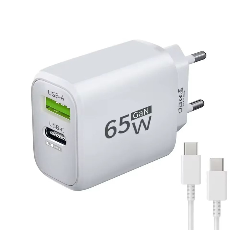 UltraHighFidelity 65W GaN DualNode PD QC TitaniumGrade Wall Power Architecture 12