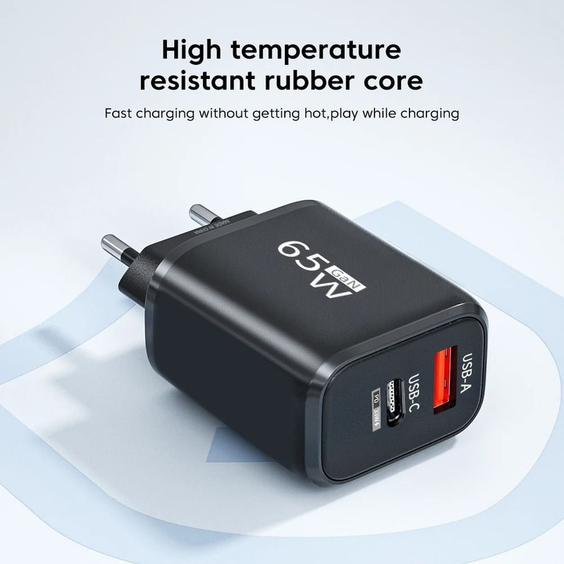 UltraHighFidelity 65W GaN DualNode PD QC TitaniumGrade Wall Power Architecture 1