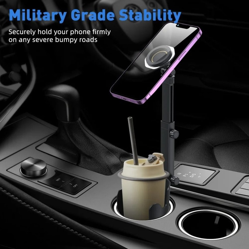 2in1 TitaniumGrade Kinetic Magnetic Car Cup Mount Architecture 0