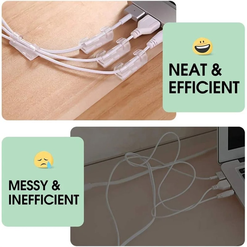 SelfAdhesive Desktop Cable Management Clips 3