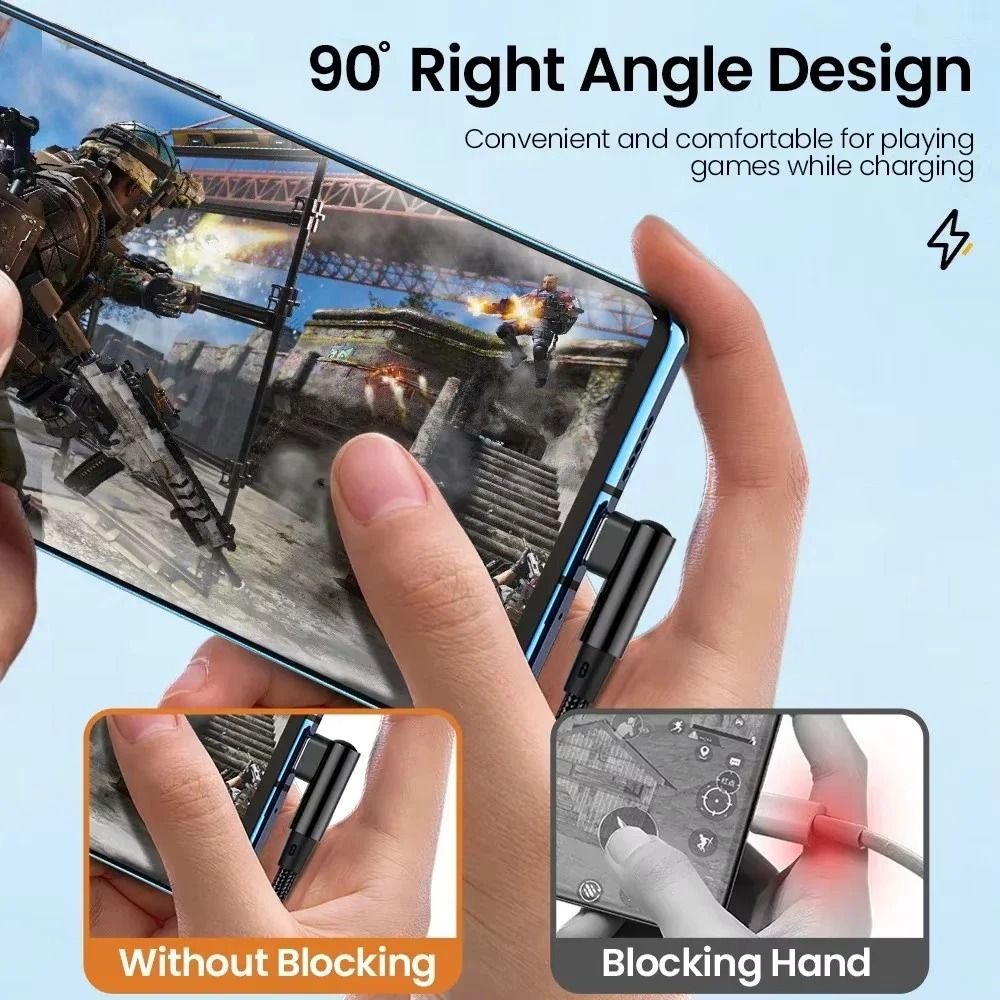 66W 6A HighPower 90Degree Elbow Fast Charging USBC Cable 4