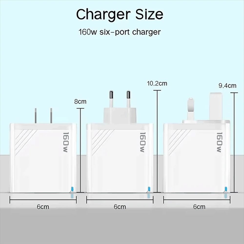 UltraFast 160W MultiPort USBC Wall Charging Station 5