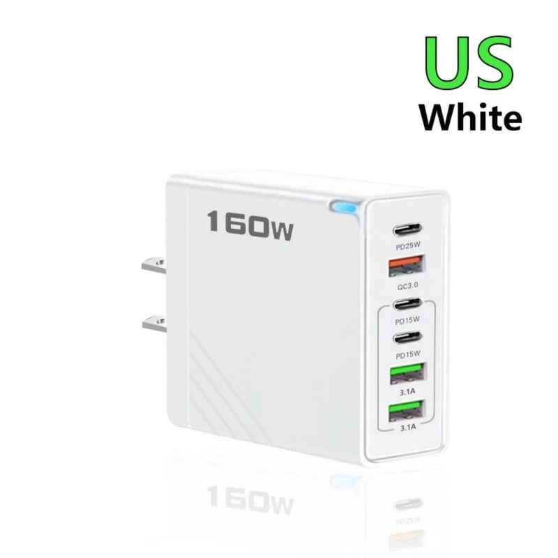 UltraFast 160W MultiPort USBC Wall Charging Station 8