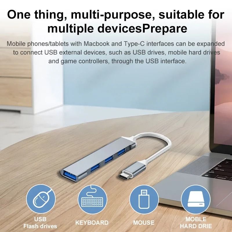 HighSpeed 4in1 USB 30 TypeC MultiPort Hub 2