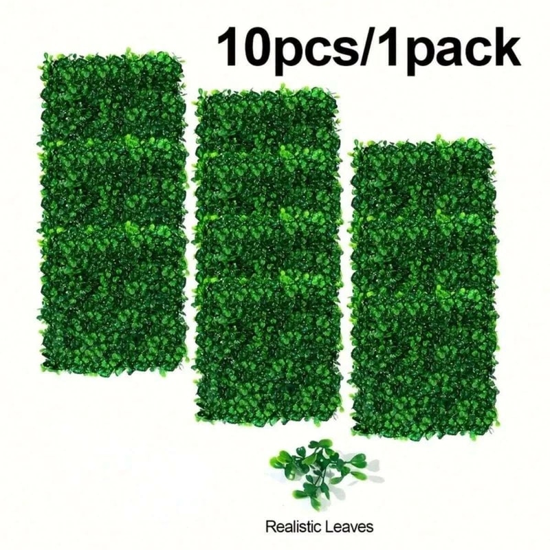 Premium Artificial Boxwood Grass Privacy Wall Panels 10Piece Set 3