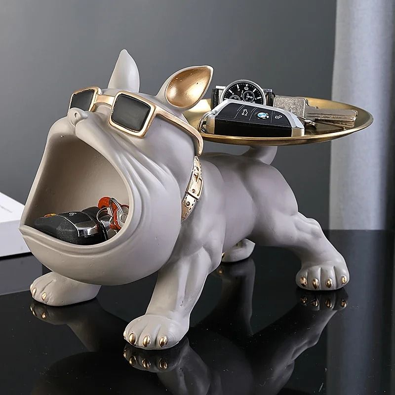 Luxury French Bulldog Sculpture Storage Butler 1