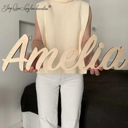 personalized script wooden name sign