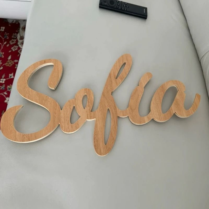 Personalized Script Wooden Name Sign 1