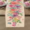 Spring Watercolor Floral Linen Table Runner 2