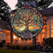 Vibrant StainedGlass Style Tree Of Life Acrylic Ornament 2