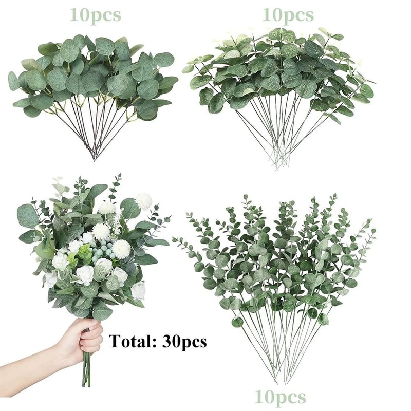 Premium Mixed Eucalyptus Greenery Stems Bulk Set 9