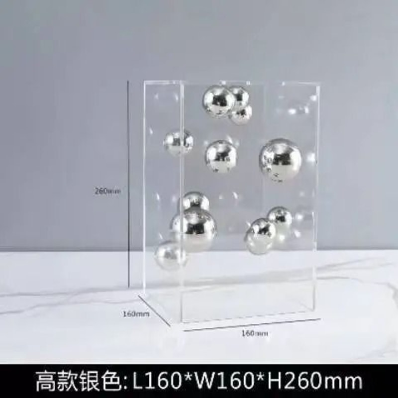 Creative Square Acrylic Cover Sphere Decoration For Modern Home Decor 12