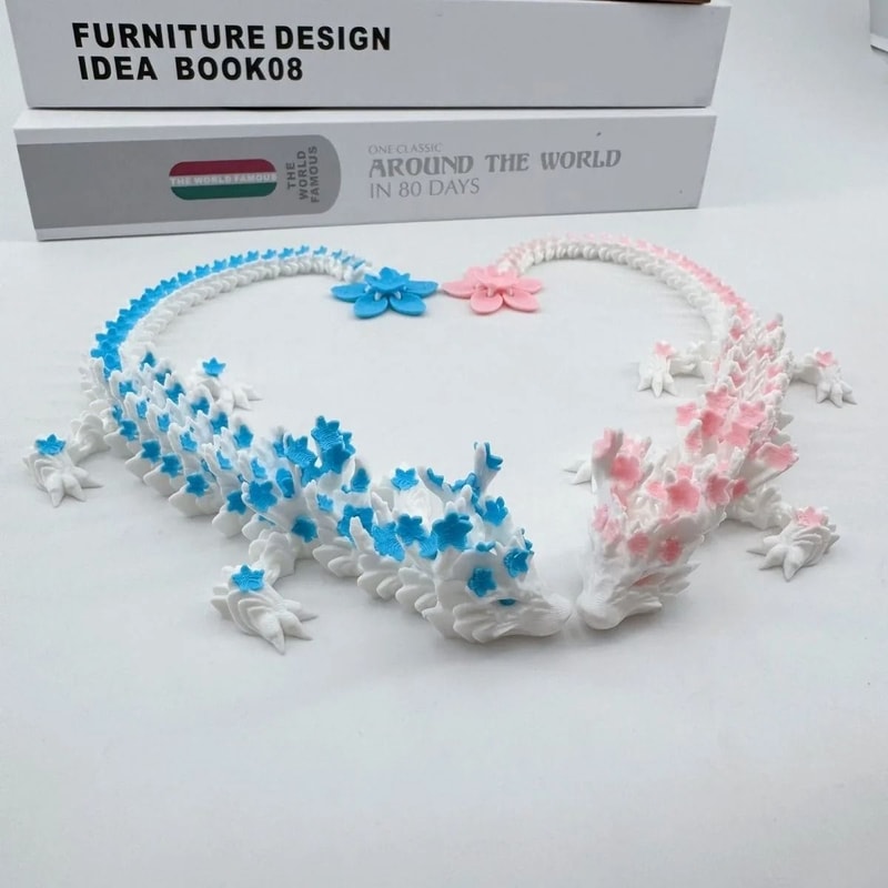 3D Printed Love Cherry Blossom Dragon Movable Joint Model 2