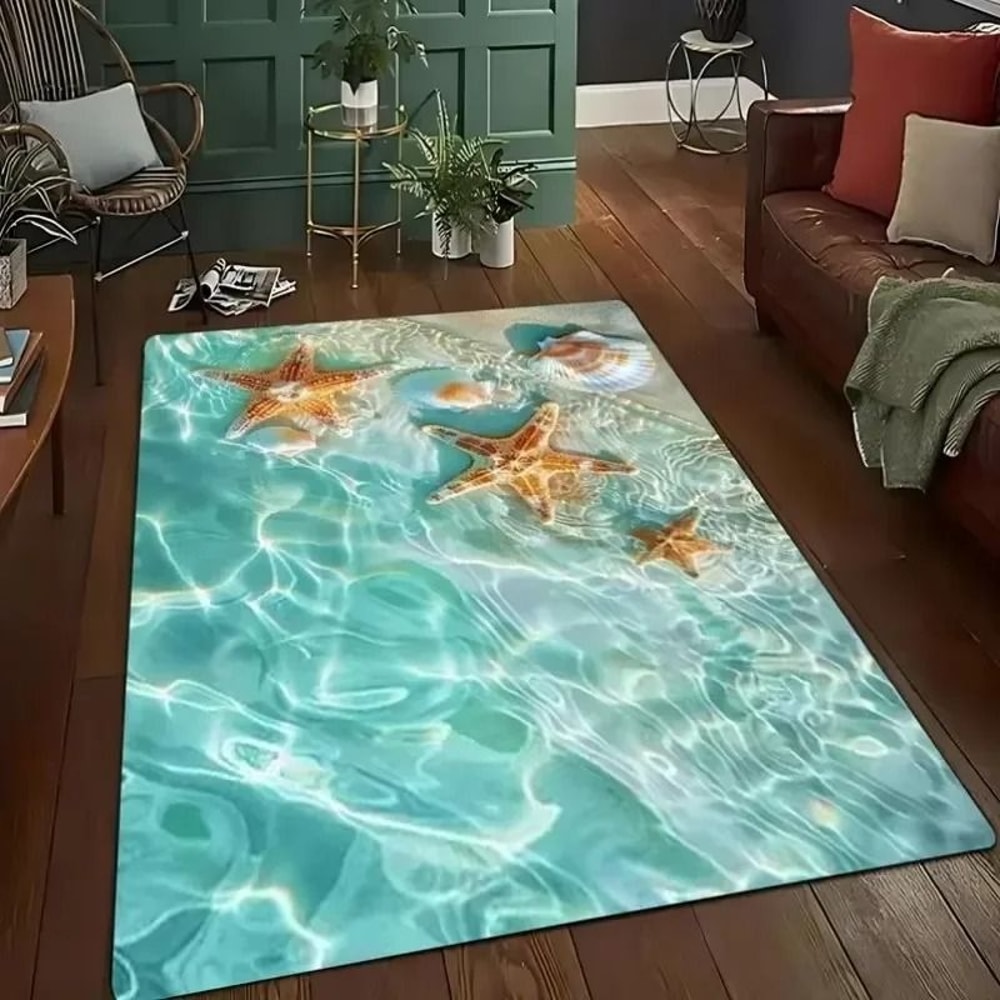 3D Desert Crack Water Fire Design Rug NonSlip Machine Washable Carpet 10