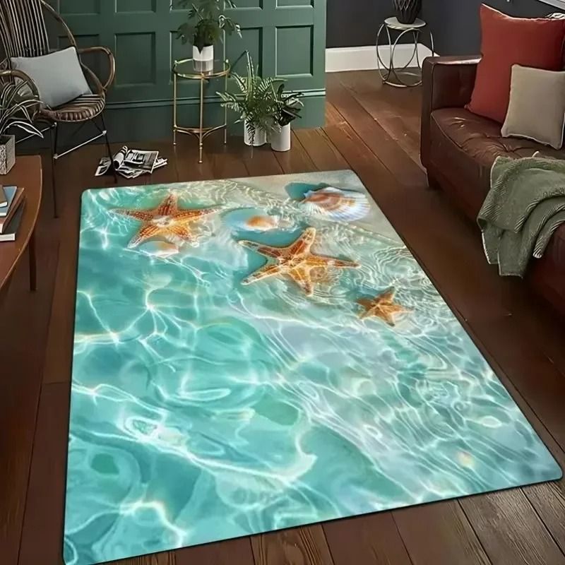 3D Desert Crack Water Fire Design Rug NonSlip Machine Washable Carpet 10