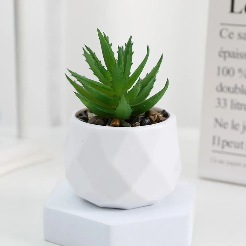 Mini Artificial Succulent Bonsai Simulation Potted Cactus Decor 13