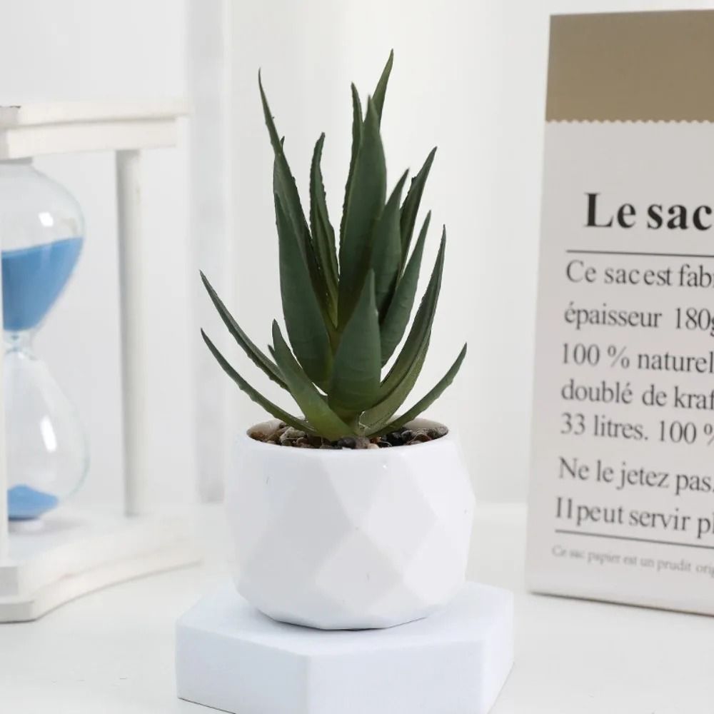 Mini Artificial Succulent Bonsai Simulation Potted Cactus Decor 14