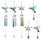 Artisanal Painted Glass Metal Wind Chime Hummingbird Dragonfly Hanging Pendants 0