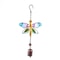 Artisanal Painted Glass Metal Wind Chime Hummingbird Dragonfly Hanging Pendants 9