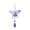 Artisanal Painted Glass Metal Wind Chime Hummingbird Dragonfly Hanging Pendants 13