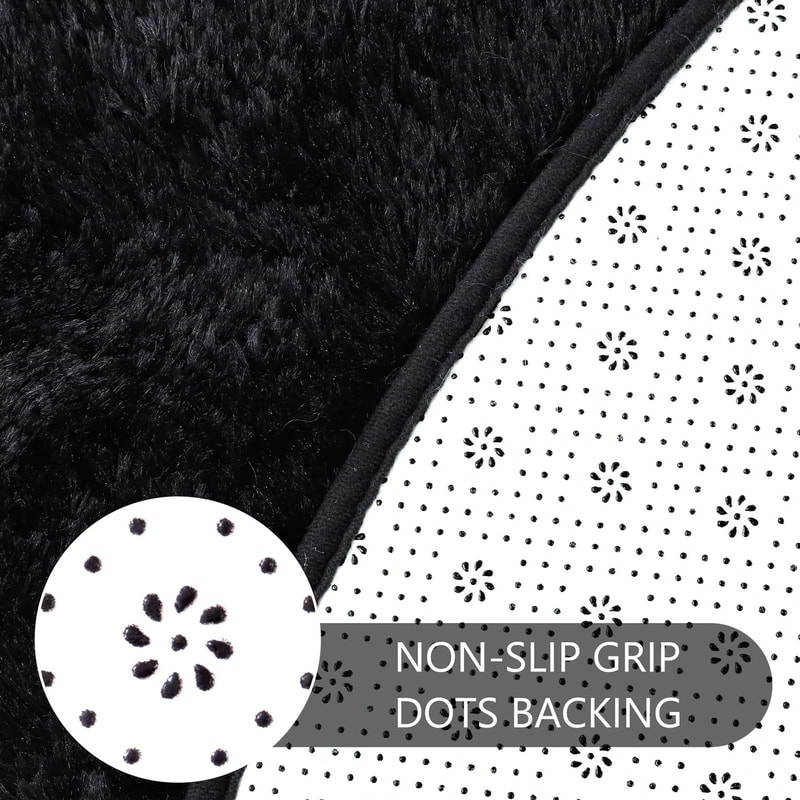 UltraSoft Fluffy Round Rug Shaggy Faux Fur Area Rug For Bedroom Nursery 5