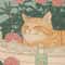 Japanese Tabby Cat In Bathtub Canvas Art Retro Japandi Bathroom Poster 9