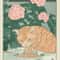 Japanese Tabby Cat In Bathtub Canvas Art Retro Japandi Bathroom Poster 15