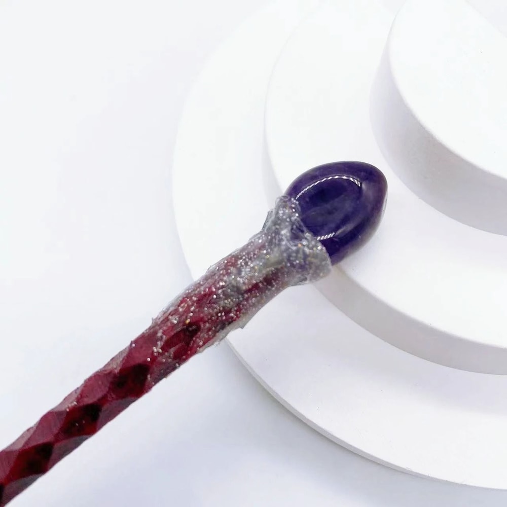 19CM Natural Crystal Magic Wand Rose Quartz Witchcraft Scepter For Reiki Healing 8