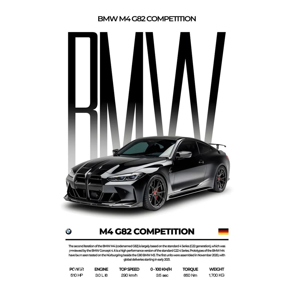 Modern Black Luxury Sports Car Mural Famous Competition Cars Canvas Art 6