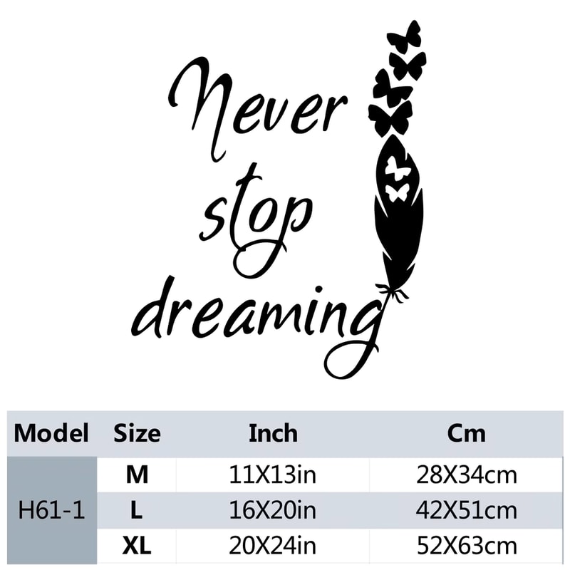 Inspirational Wall Decal Feather Butterfly Home Decor 7