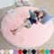 UltraSoft Fluffy Round Rug Shaggy Faux Fur Carpet For Girls Bedroom Nursery 0