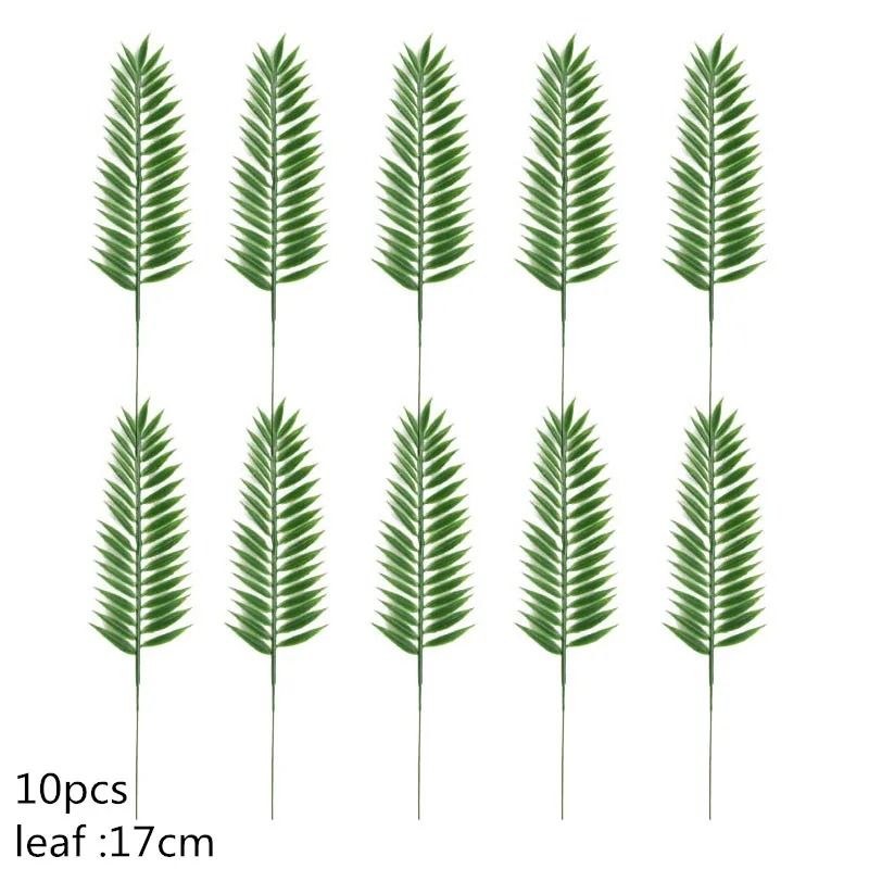 Artificial Monstera Palm Leaves Set Gold Green Silk Tropical Foliage 14