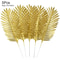 Artificial Monstera Palm Leaves Set Gold Green Silk Tropical Foliage 20