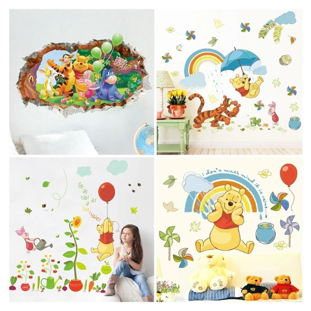 Winnie The Pooh Bear Wall Sticker Classic Cartoon Nursery Kids Room Decor 3