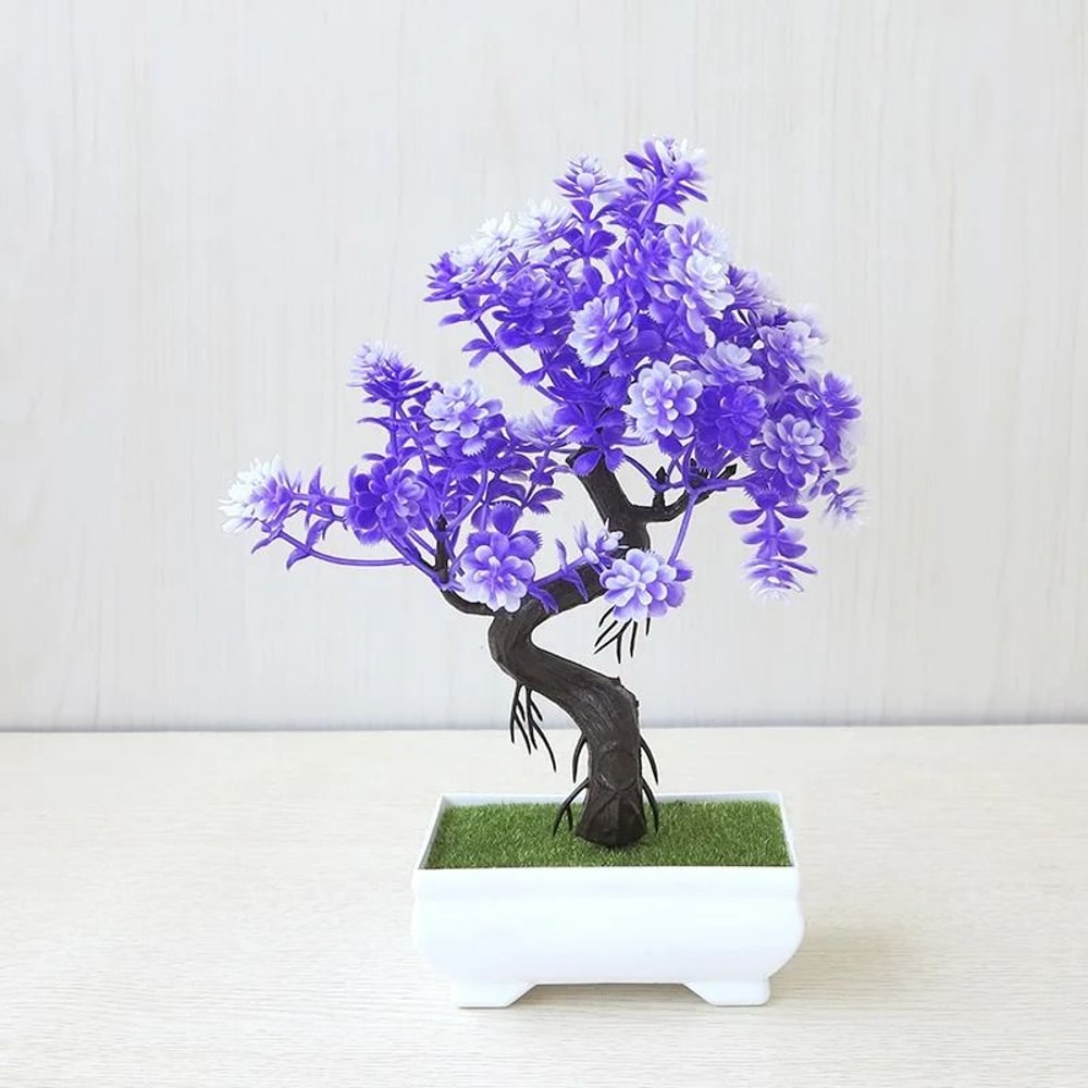 Zen Garden Mini Artificial Bonsai Faux Potted Small Tree Decoration 17