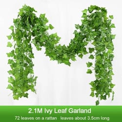 2.1m artificial green ivy garland | silk hanging vine for home & wedding decor