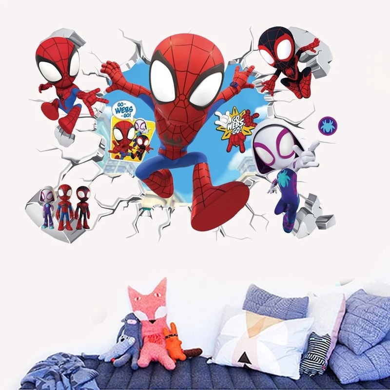 Spiderman Mini Superhero Wall Decal MarvelInspired Kids Room Mural 0