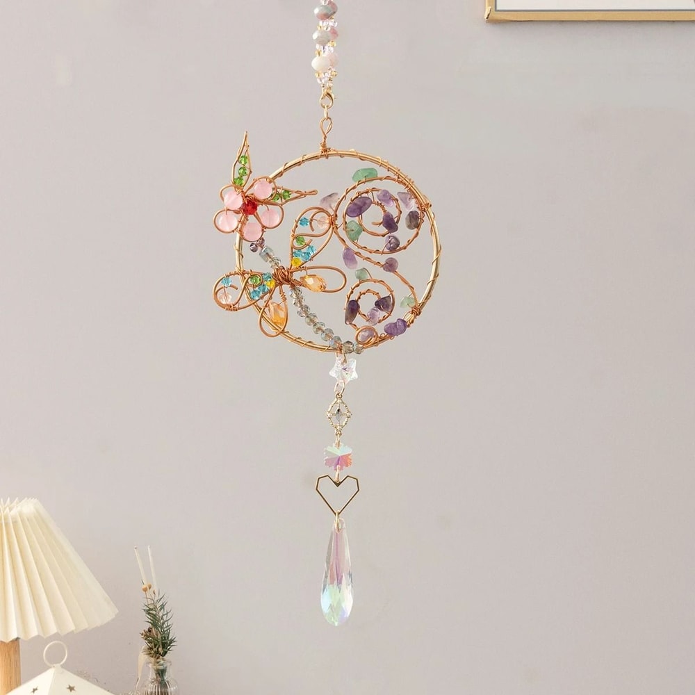 Crystal Butterfly Suncatcher Wind Chime Hanging Prism Window Pendant 13