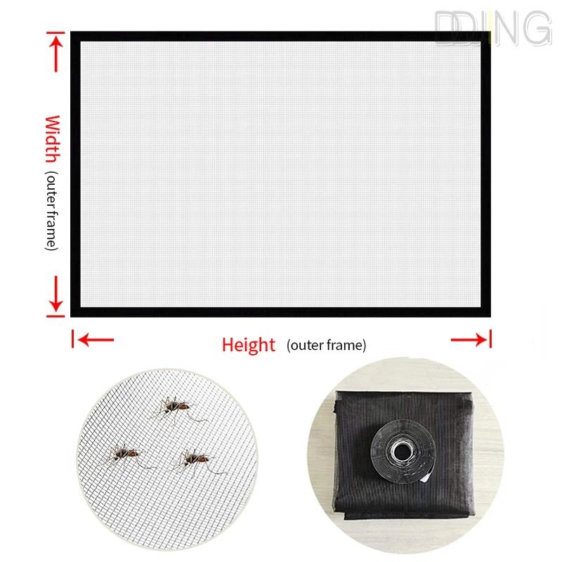 DIY SelfAdhesive Window Screen Net Custom Size Mosquito InsectProof Mesh 5