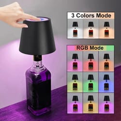 wireless led wine bottle lamp | touch-control portable table light for home & bars