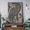 Japanese Tiger Cat Vinyl Record Art Vintage Music Wall Decor Canvas Print 1