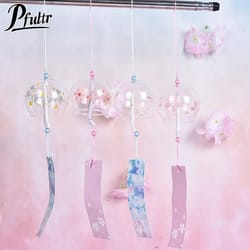 traditional japanese glass wind chime | sakura cherry blossom home decor bell